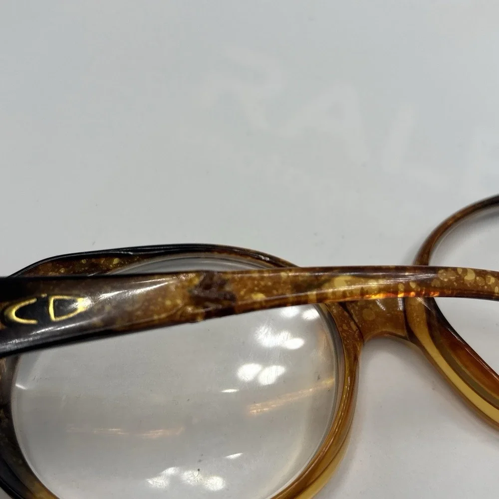CHRISTIAN DIOR Vtg Oversized Eyeglasses 2019 10 GERMANY Amber Lucite Frame w/bag